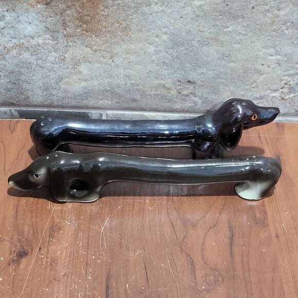 Vintage Anthropomorphic Long Dachshund Dog Wiener Dog Salt and Pepper Shakers - Picture 8 of 13